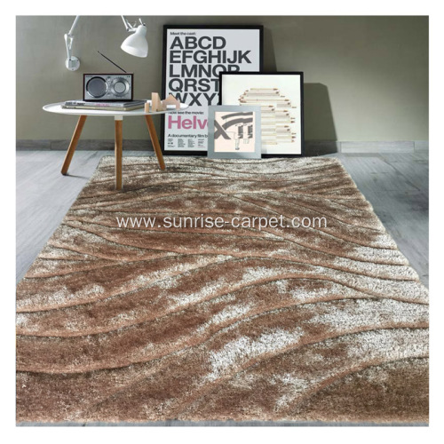 Elastic&Silk 3D Carpet with Solid Color